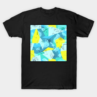 neon maximalist shapes garden delight with sparrow T-Shirt